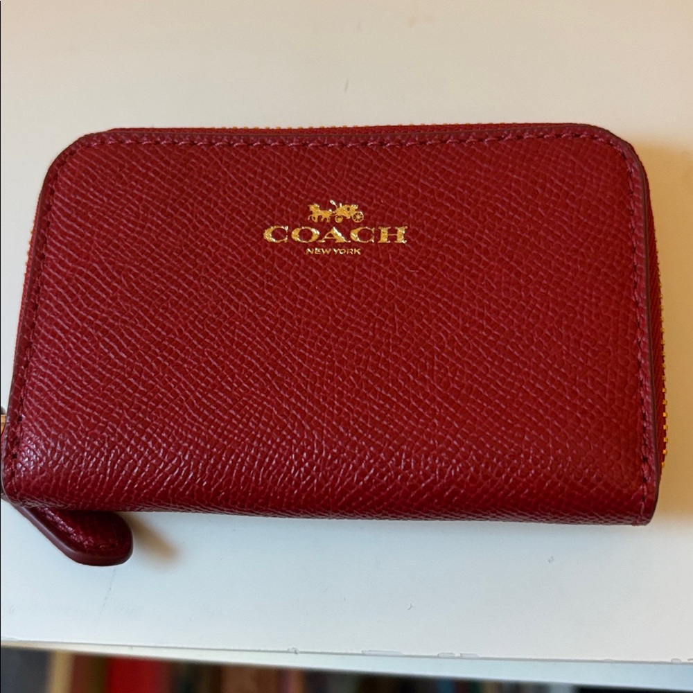 Coach Vibrant Red Leather Wallet
